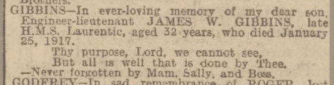 GibbinsLiverpool Echo25January1918